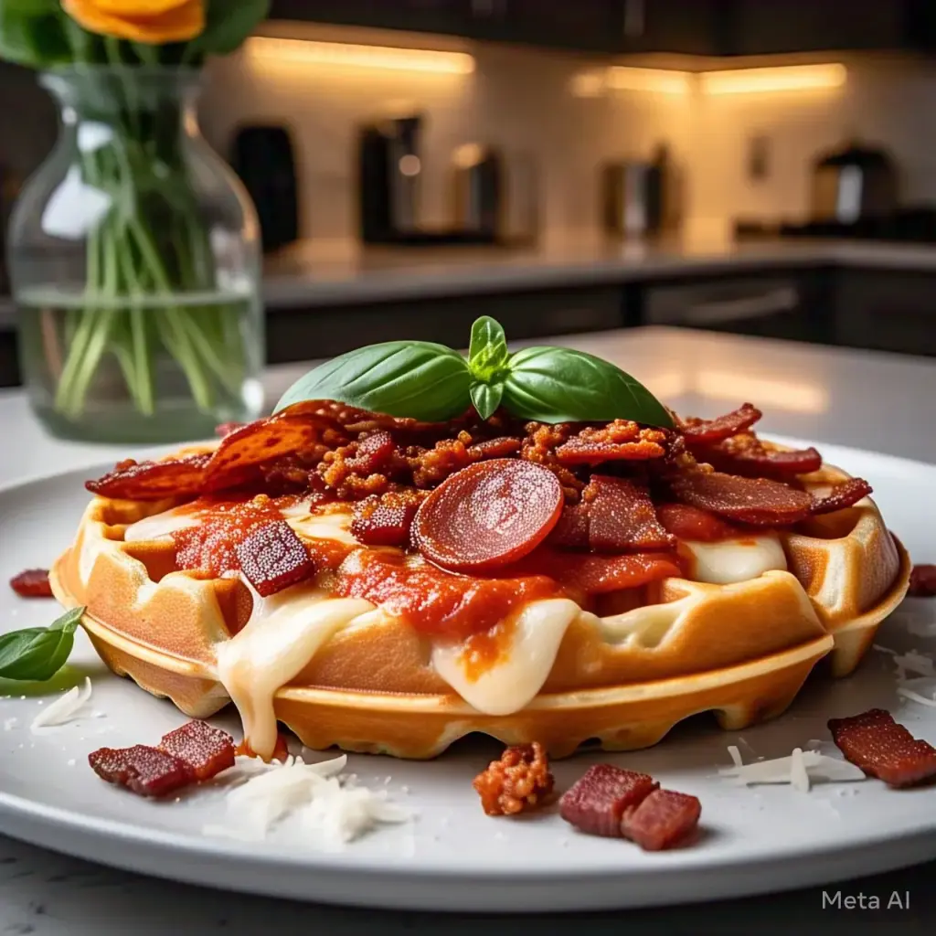 Waffle tres carnes